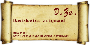 Davidovics Zsigmond névjegykártya